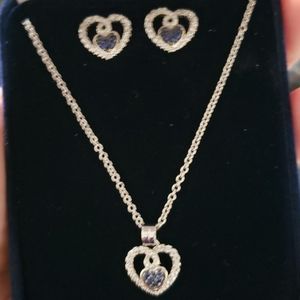 Montana blue twisted heart necklace  and earrings